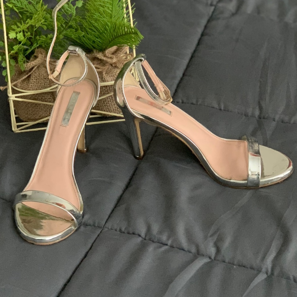Zara silver sandals with  4 inches heels